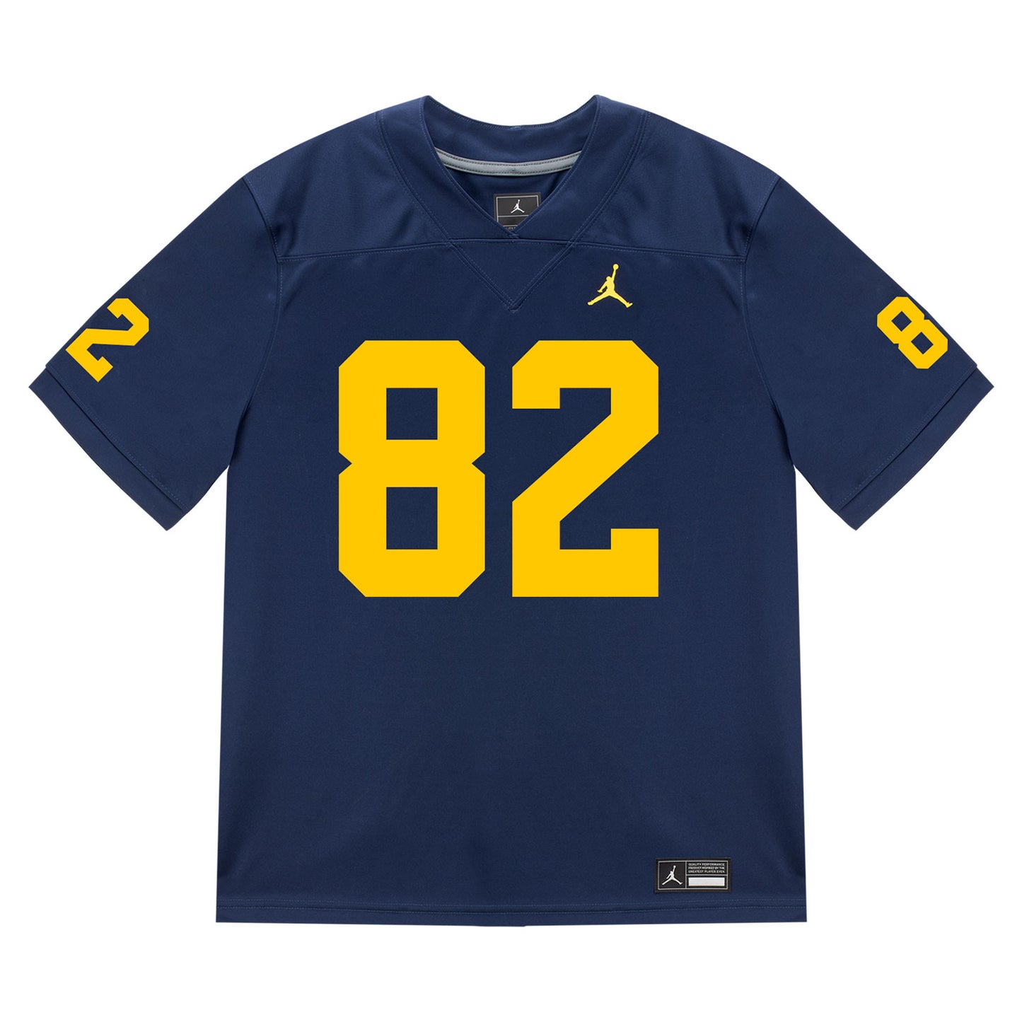 Michigan Wolverines #82 CJ Charlston Student Athlete Blue Football Jersey - Front View