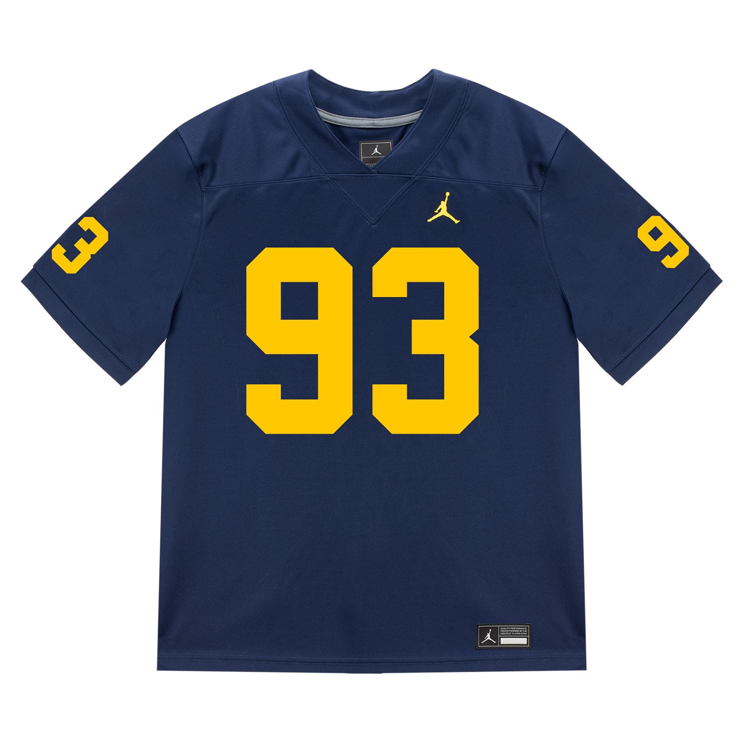Michigan Wolverines #93 Hunter Robertson Student Athlete Blue Football Jersey - Front View