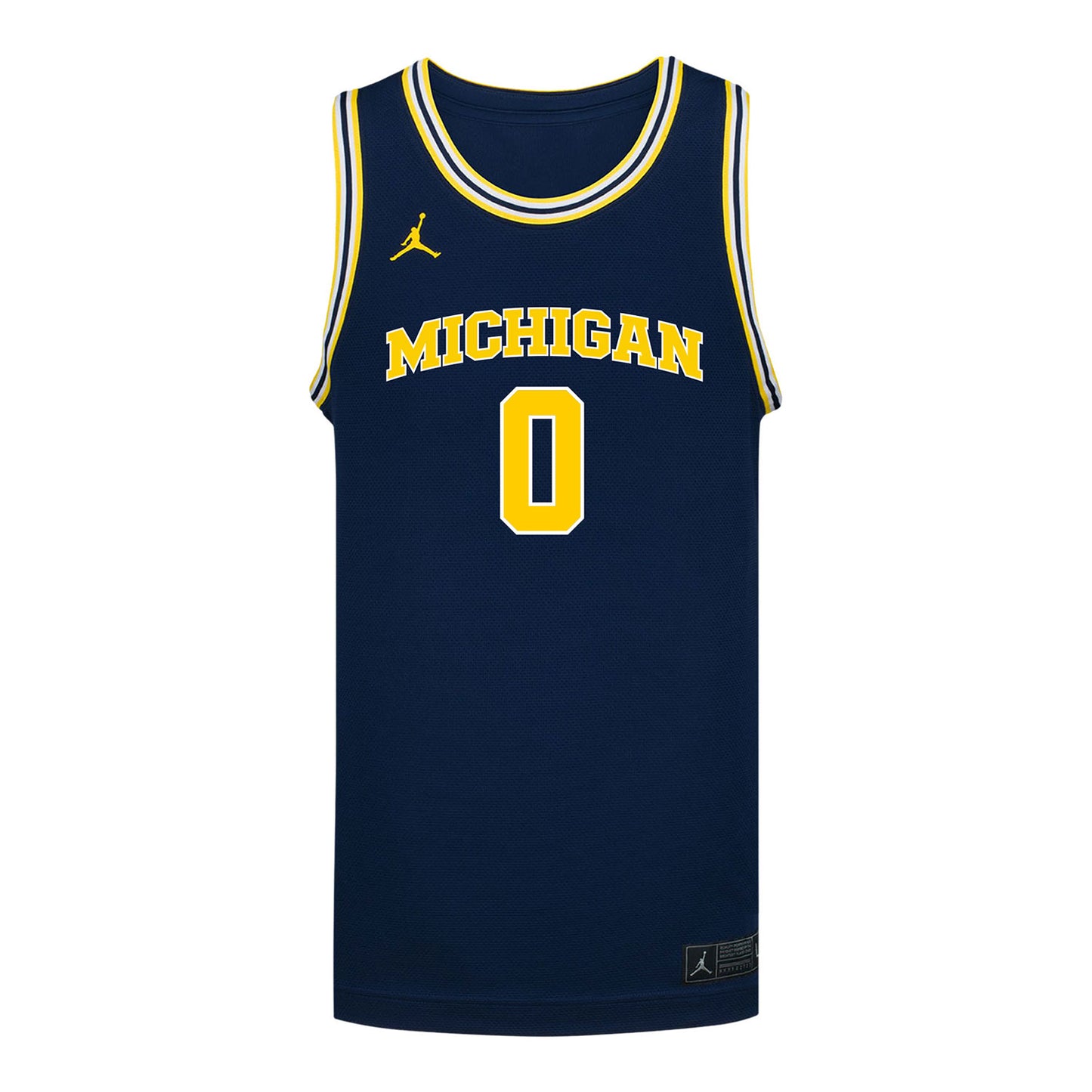 Michigan Wolverines #0 Ricky Liburd Student Athlete Blue Basketball Jersey - Front View