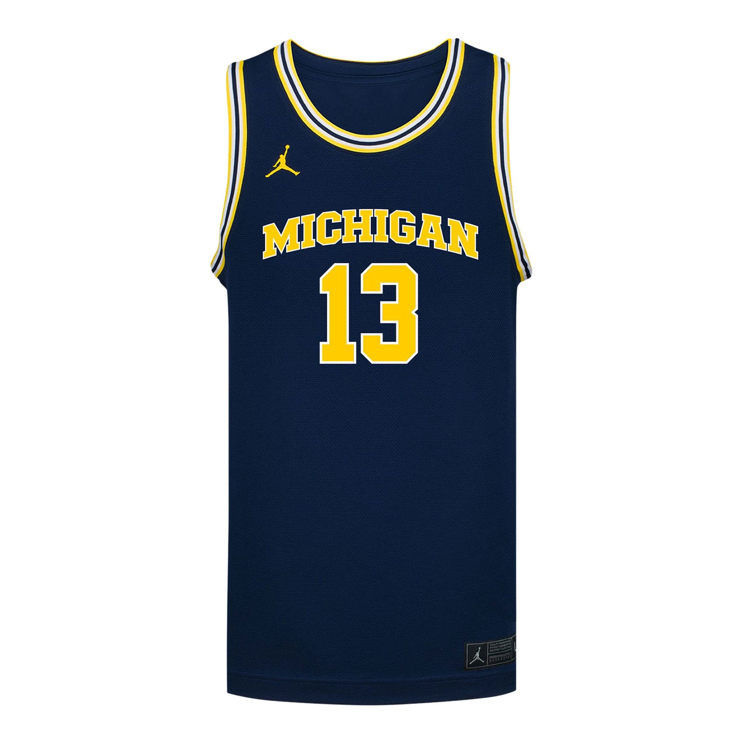 Michigan Wolverines #13 Harrison Hochberg Student Athlete Blue Basketball Jersey - Front View