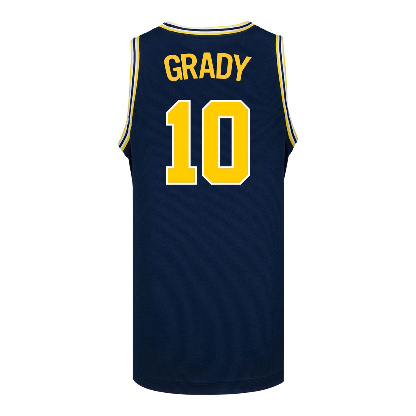 Michigan Wolverines #10 Winters Grady Student Athlete Blue Basketball Jersey - Back View
