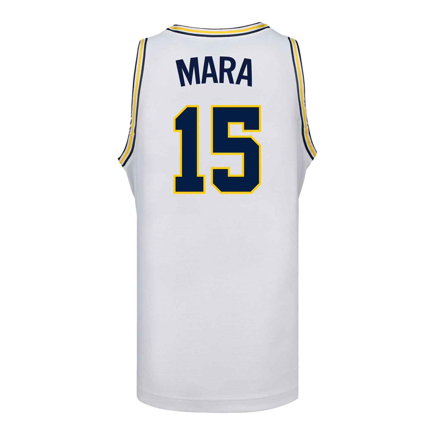 Michigan Wolverines #15 Aday Mara Student Athlete White Basketball Jersey - Back View