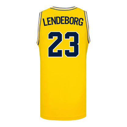Michigan Wolverines #23 Yaxel Lendeborg Maize Basketball Jersey