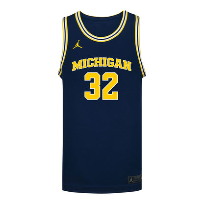 Michigan Wolverines #32 Malick Kordel Student Athlete Blue Basketball Jersey - Front View