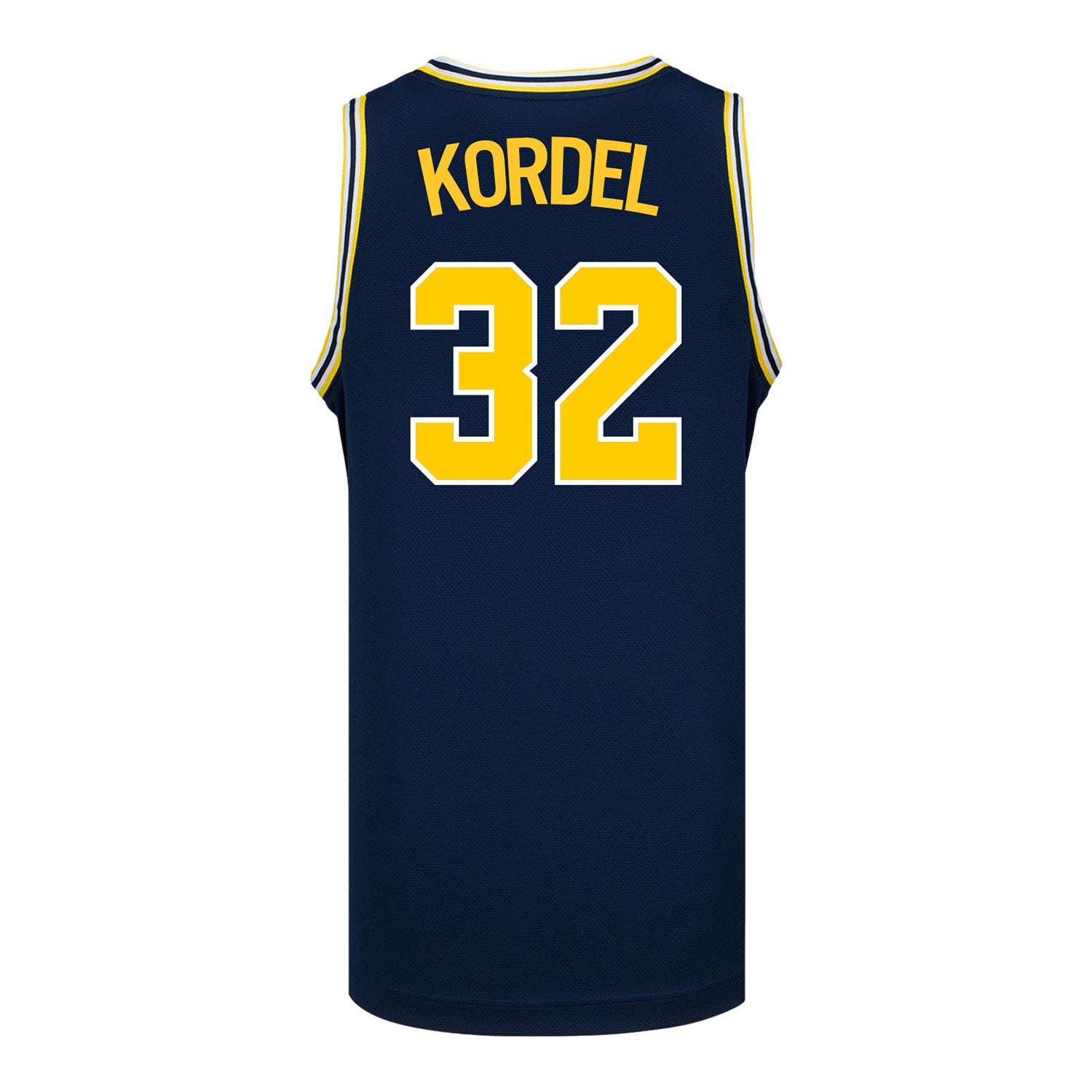 Michigan Wolverines #32 Malick Kordel Student Athlete Blue Basketball Jersey - Back View