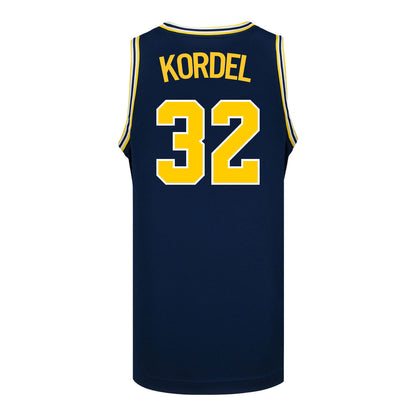 Michigan Wolverines #32 Malick Kordel Student Athlete Blue Basketball Jersey - Back View