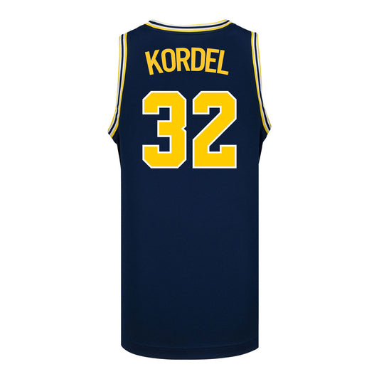 Michigan Wolverines #32 Malick Kordel Student Athlete Blue Basketball Jersey - Back View