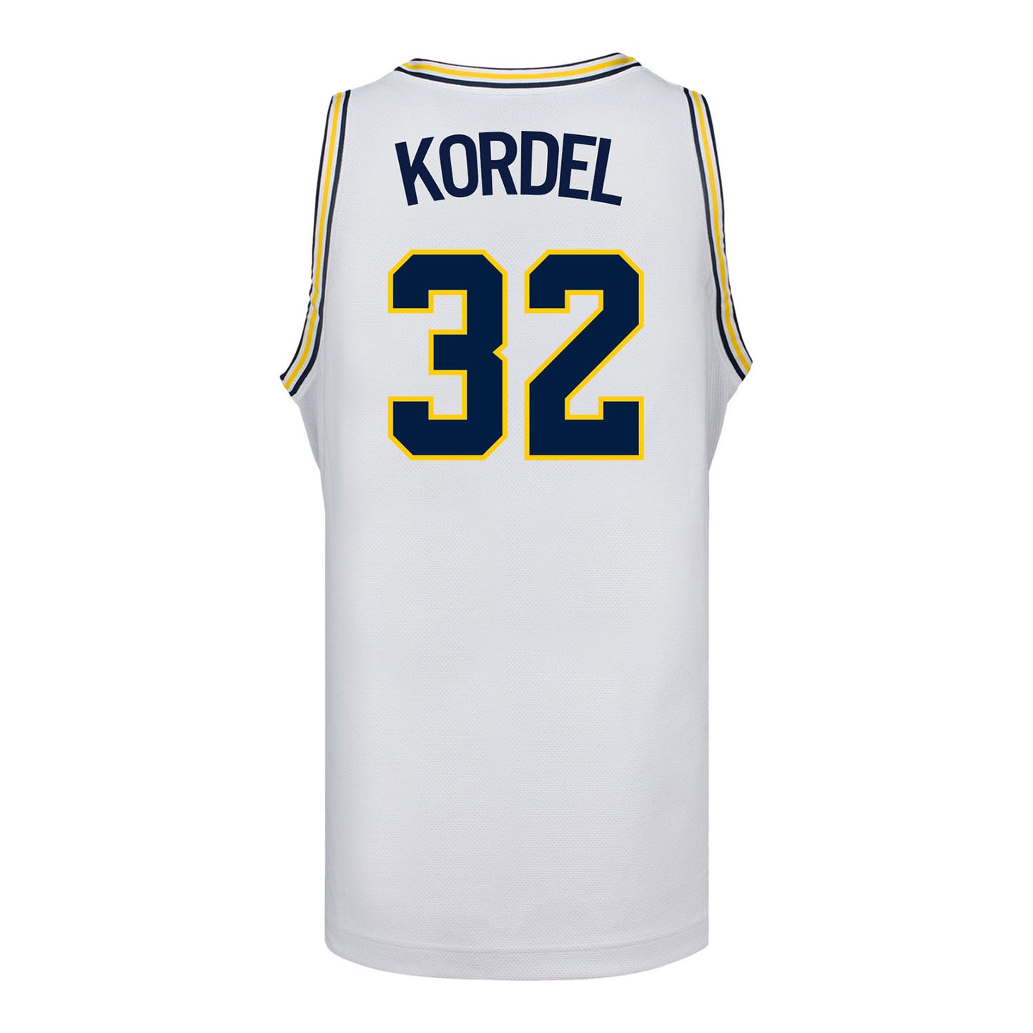 Michigan Wolverines #32 Malick Kordel Student Athlete White Basketball Jersey - Back View