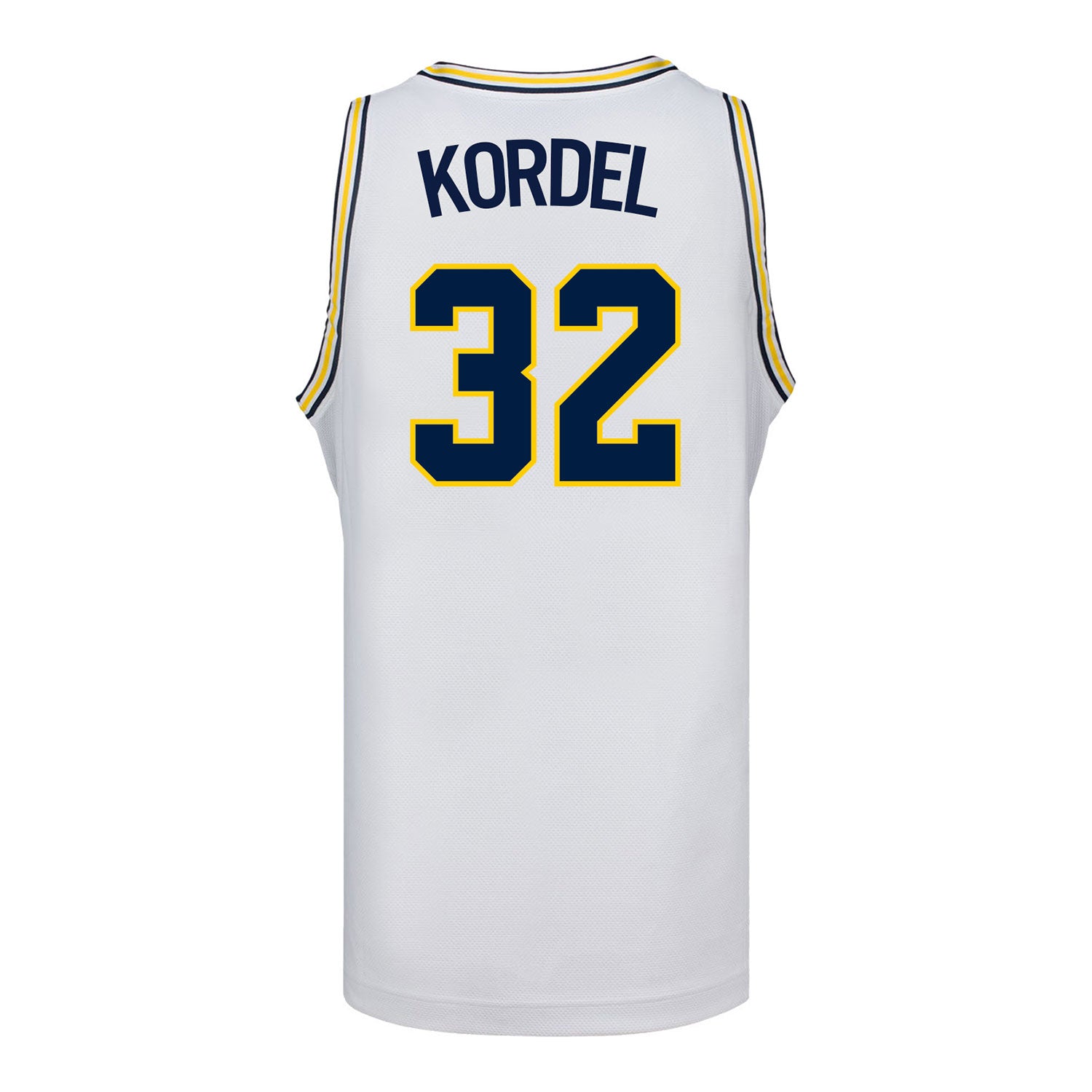 Michigan Wolverines #32 Malick Kordel Student Athlete White Basketball Jersey - Back View