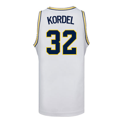 Michigan Wolverines #32 Malick Kordel Student Athlete White Basketball Jersey - Back View
