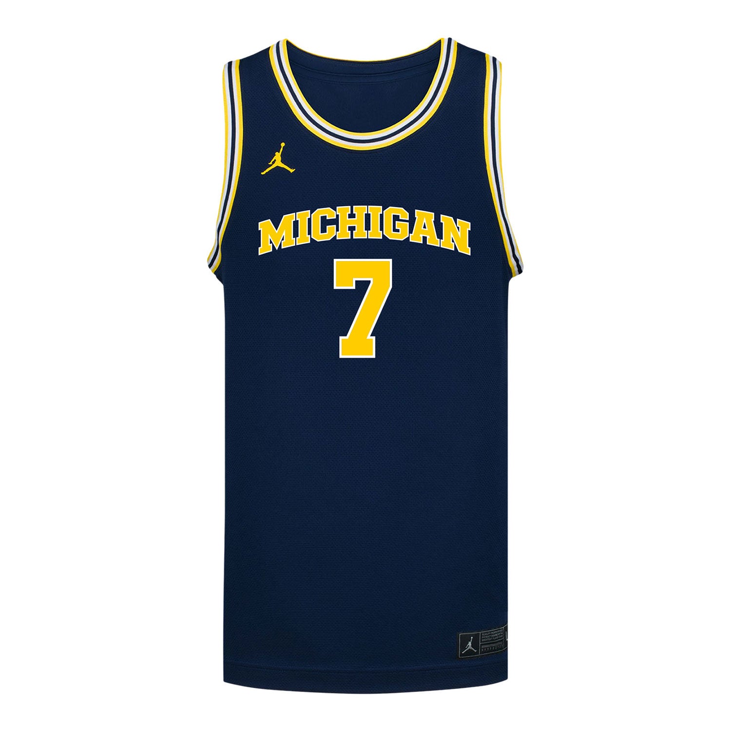 Michigan Wolverines #7 Jessica Fields Student Athlete Blue Women's Basketball Jersey - Front View