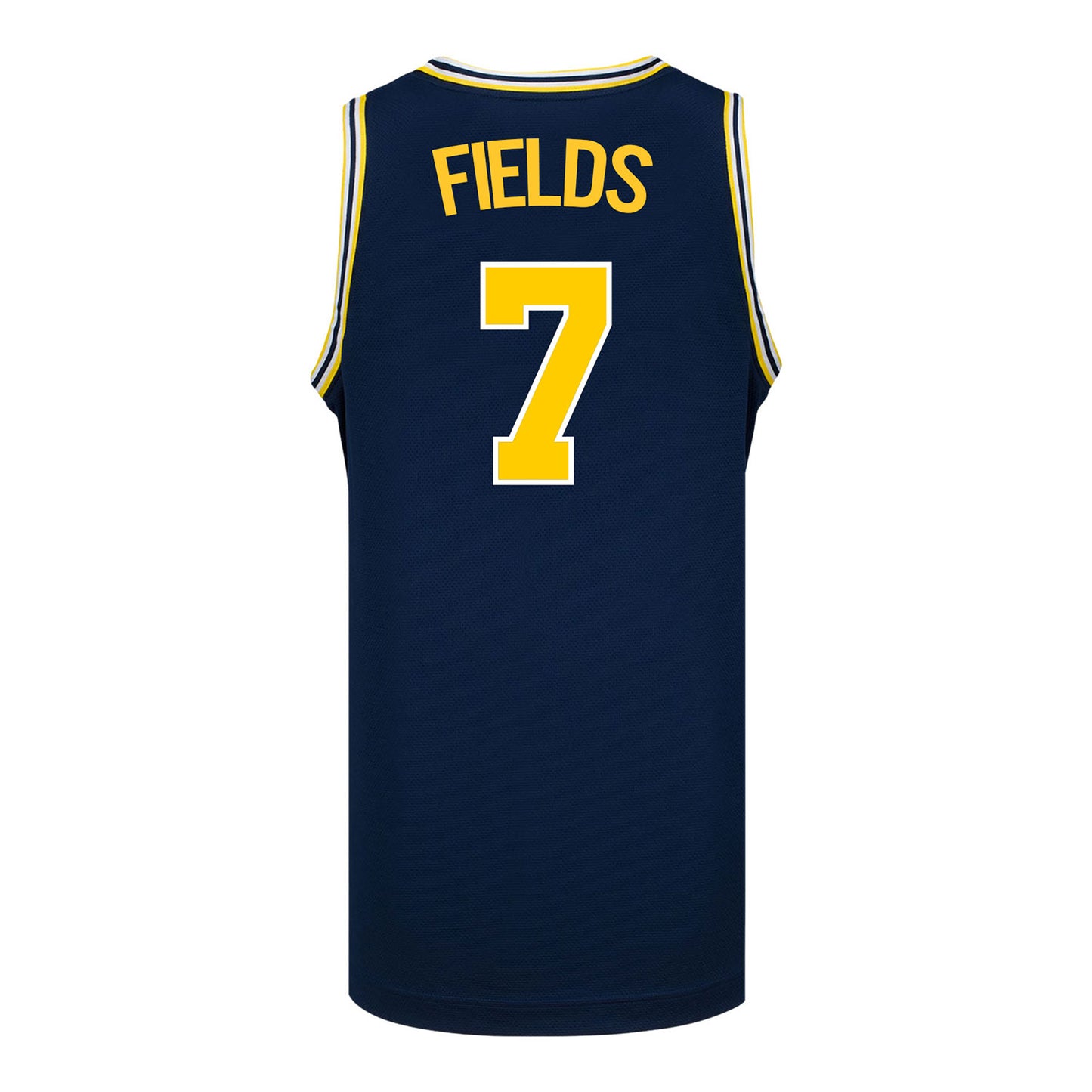 Michigan Wolverines #7 Jessica Fields Student Athlete Blue Women's Basketball Jersey - Back View