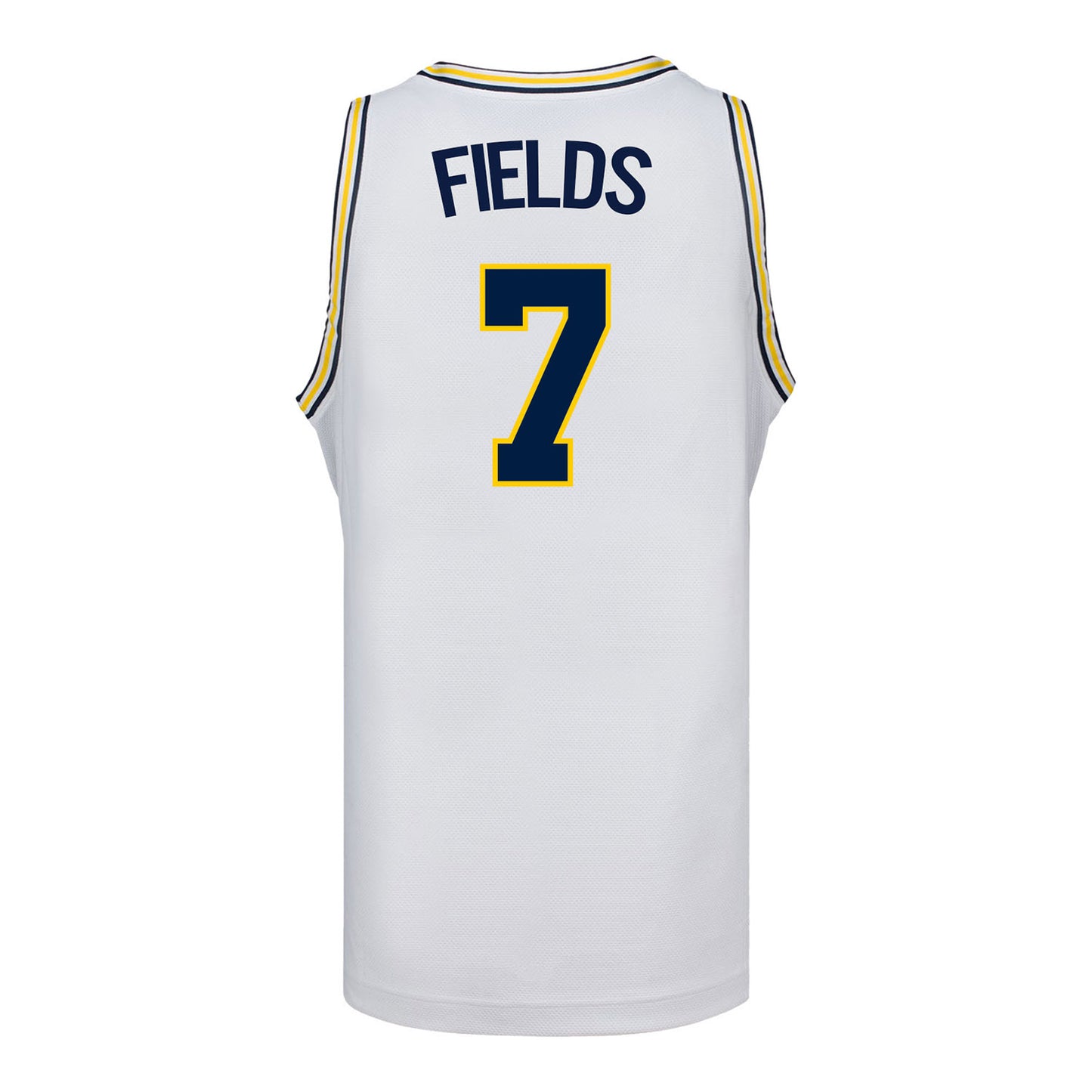 Michigan Wolverines #7 Jessica Fields Student Athlete White Women's Basketball Jersey - Back View