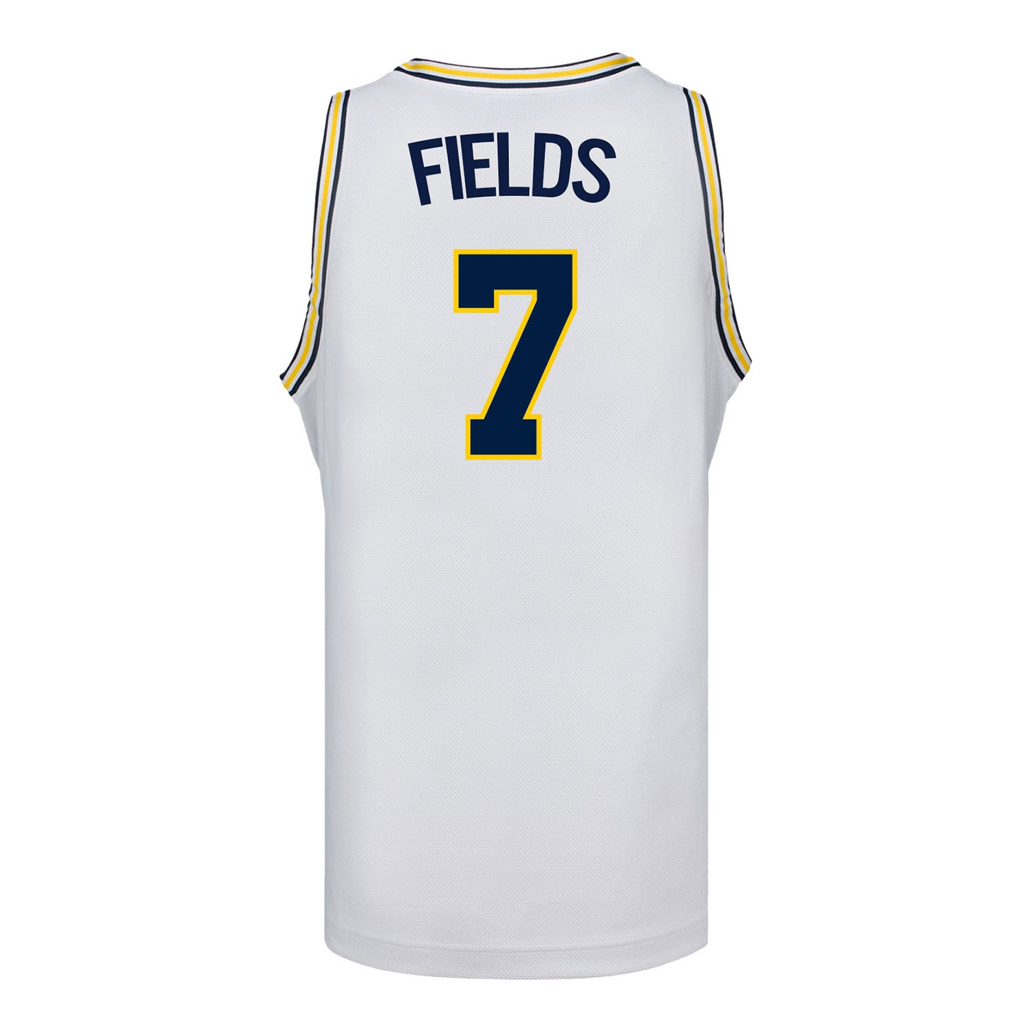 Michigan Wolverines #7 Jessica Fields Student Athlete White Women's Basketball Jersey - Back View