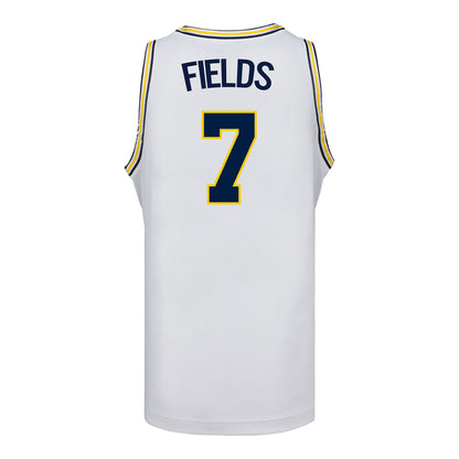 Michigan Wolverines #7 Jessica Fields Student Athlete White Women's Basketball Jersey - Back View
