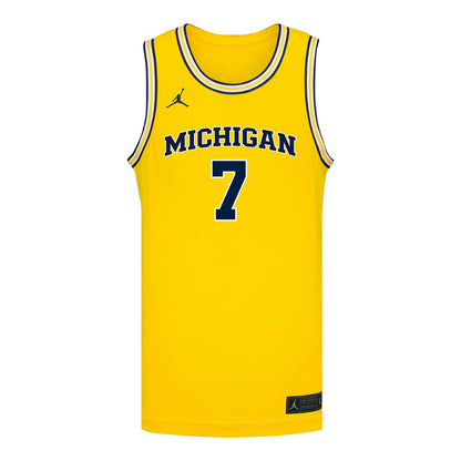 Michigan Wolverines #7 Jessica Fields Student Athlete Maize Women's Basketball Jersey - Front View