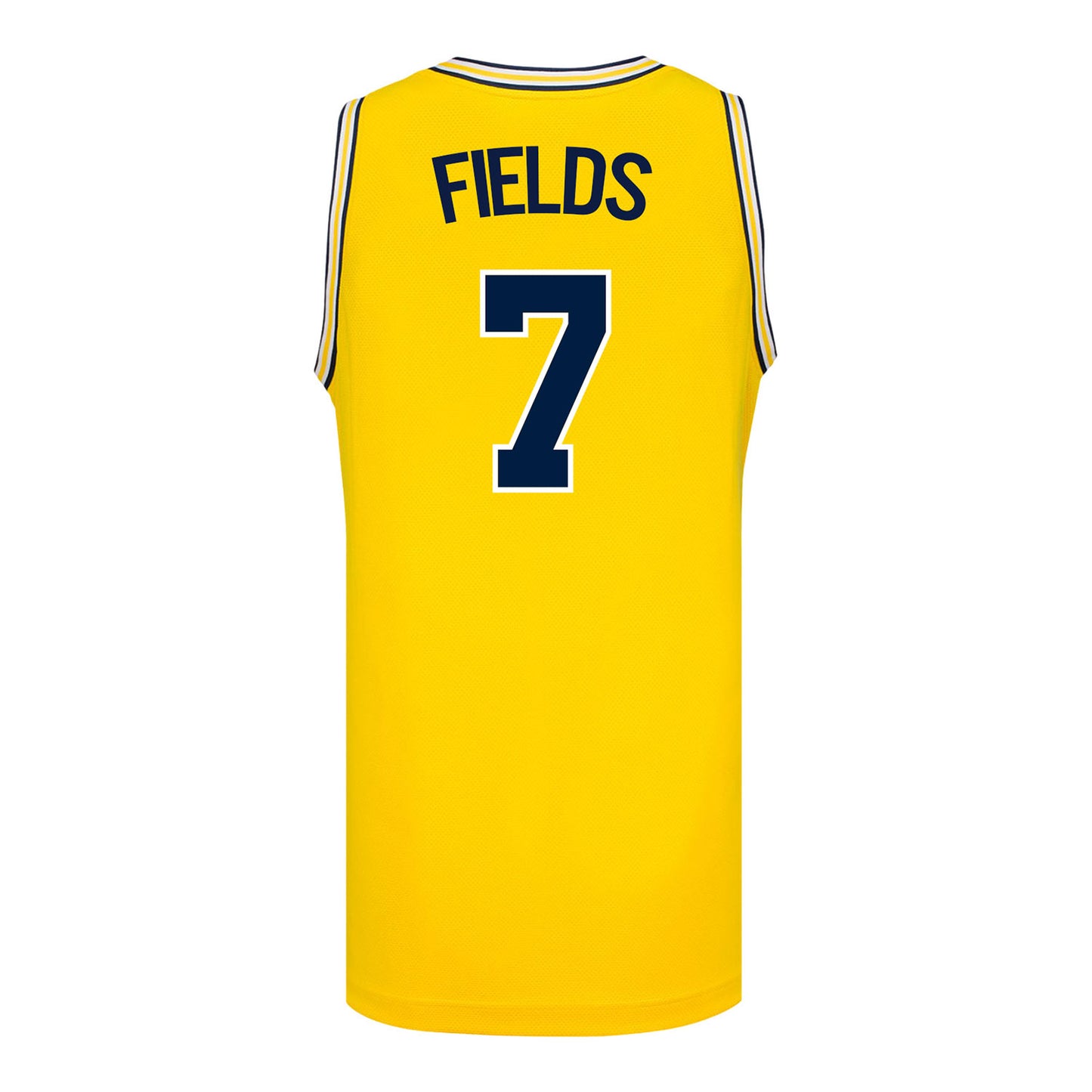 Michigan Wolverines #7 Jessica Fields Student Athlete Maize Women's Basketball Jersey - Back View