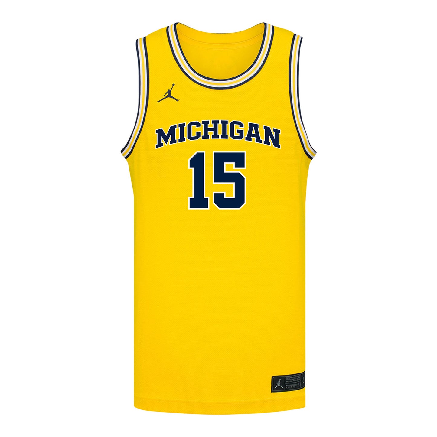 Michigan Wolverines #15 Ashley Sofikanich Student Athlete Maize Women's Basketball Jersey - Front View