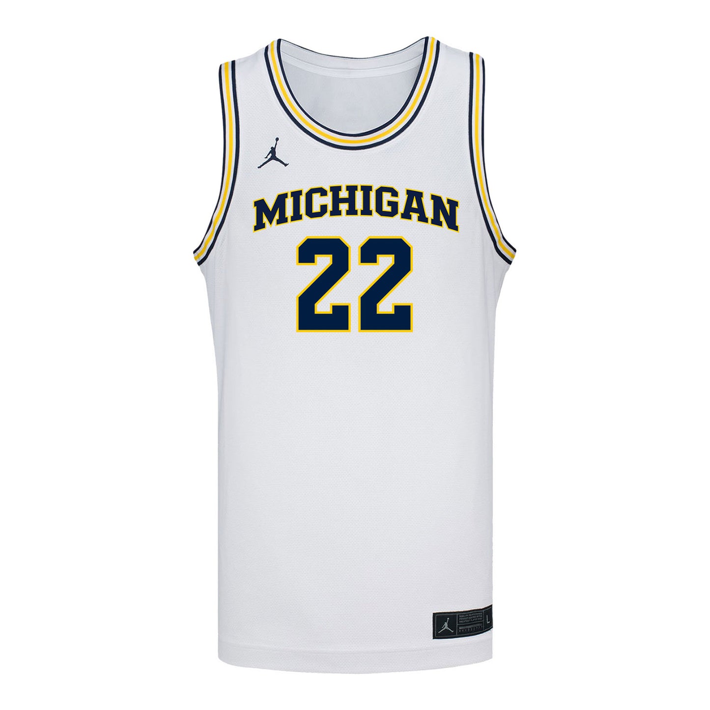 Michigan Wolverines #22 Kendall Dudley Student Athlete White Women's Basketball Jersey - Front View