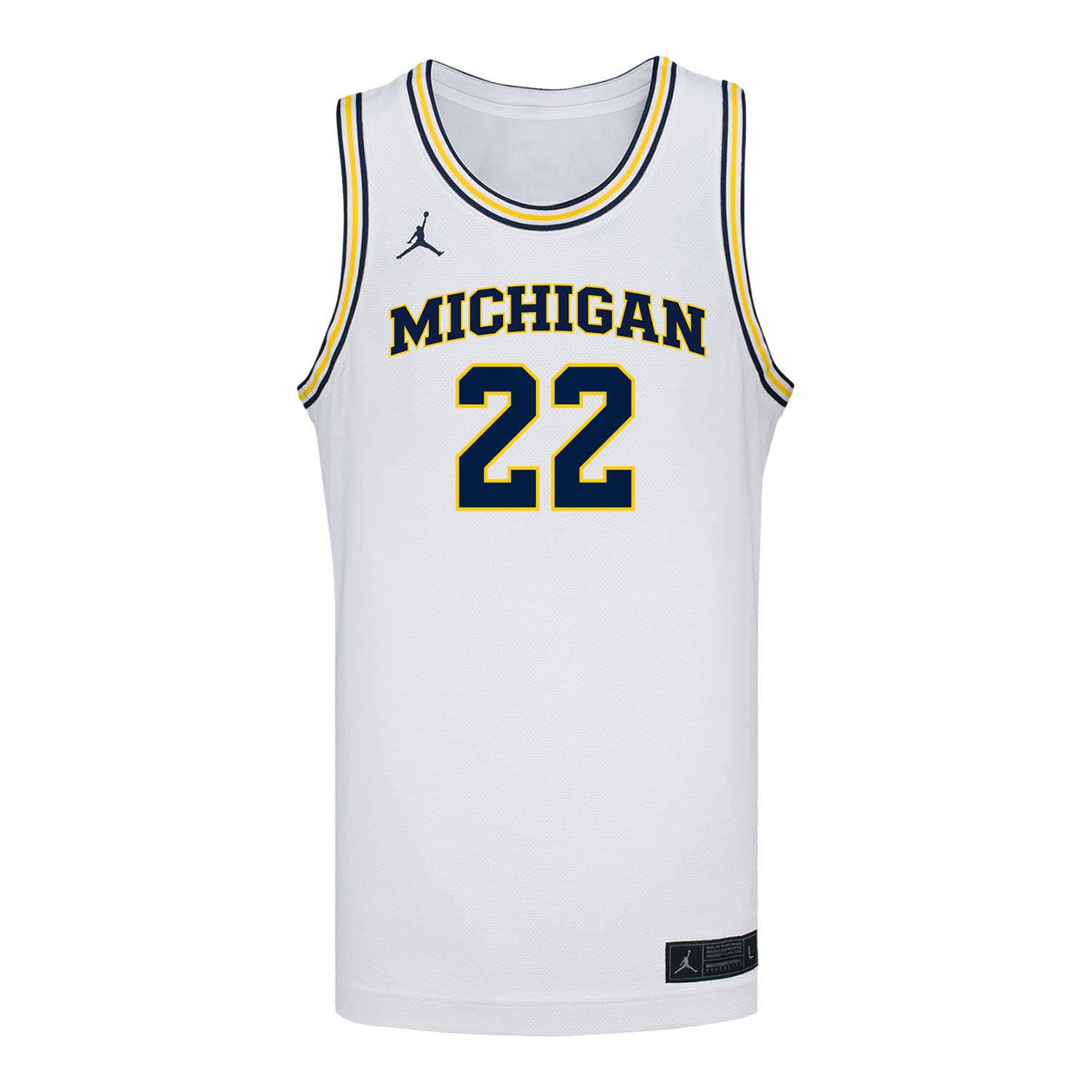 Michigan Wolverines #22 Kendall Dudley Student Athlete White Women's Basketball Jersey - Front View