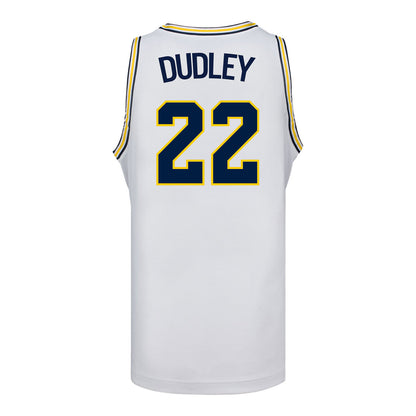 Michigan Wolverines #22 Kendall Dudley Student Athlete White Women's Basketball Jersey - Back View