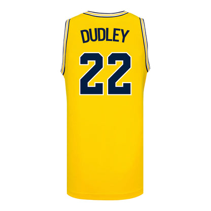 Michigan Wolverines #22 Kendall Dudley Student Athlete Maize Women's Basketball Jersey - Back View