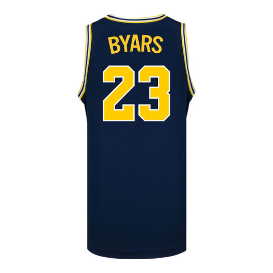 Michigan Wolverines #23 Ciara Byars Student Athlete Blue Women's Basketball Jersey - Back View