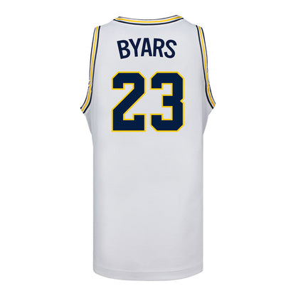 Michigan Wolverines #23 Ciara Byars Student Athlete White Women's Basketball Jersey - Back View