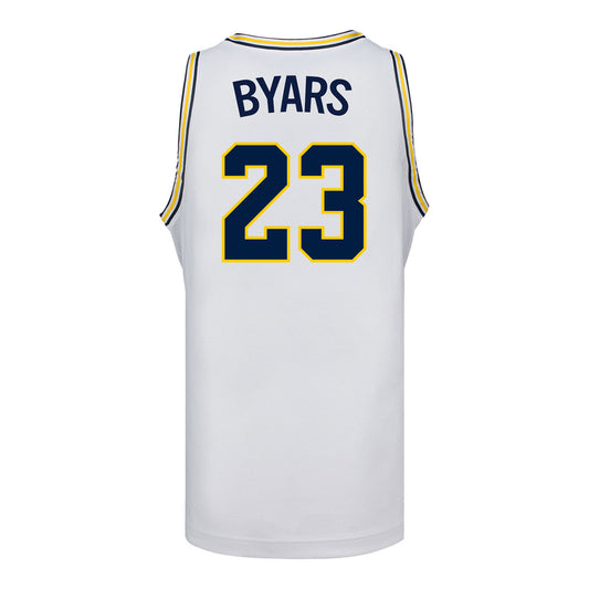 Michigan Wolverines #23 Ciara Byars Student Athlete White Women's Basketball Jersey - Back View