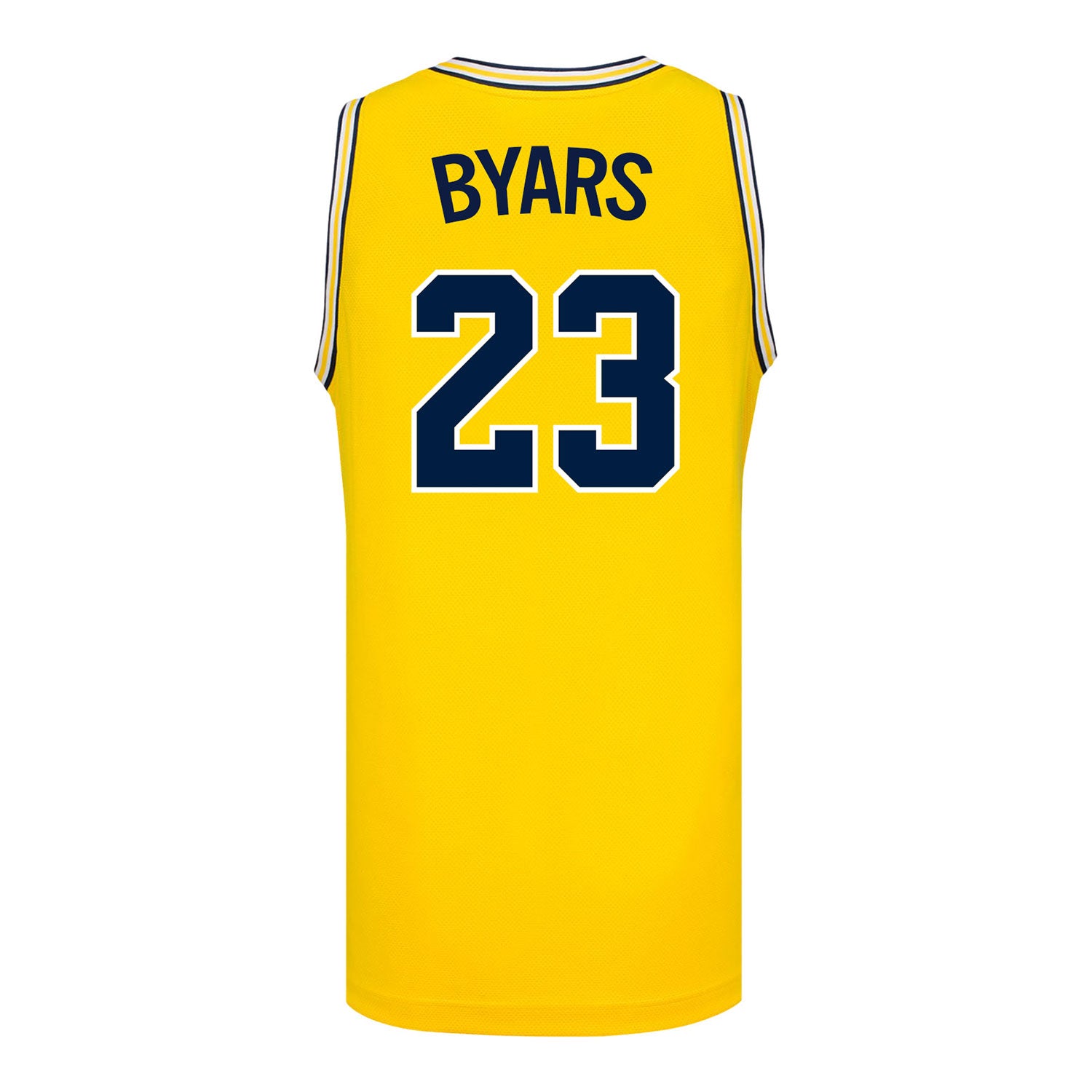 Michigan Wolverines #23 Ciara Byars Student Athlete Maize Women's Basketball Jersey - Back View