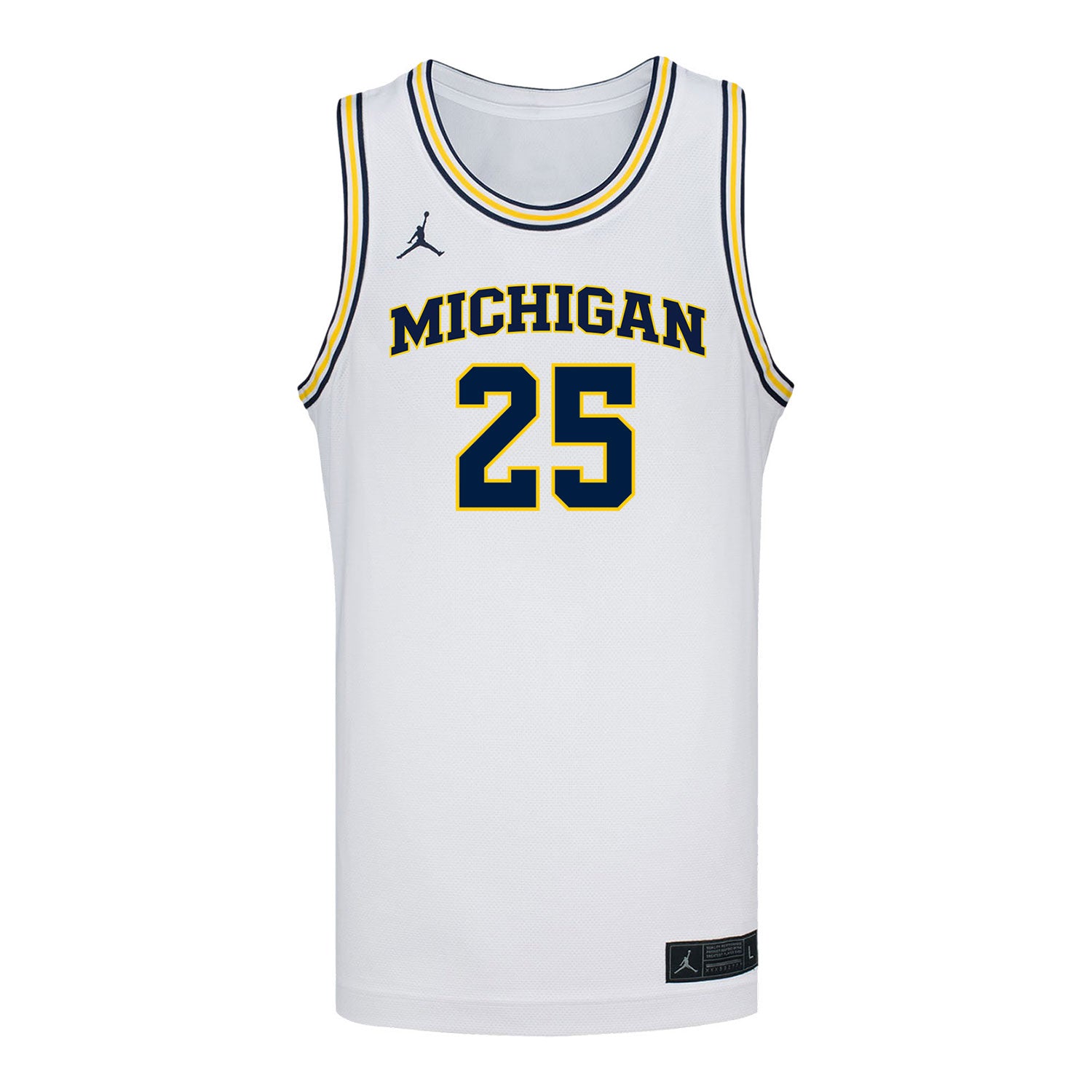 Michigan Wolverines #25 McKenzie Mathruin Student Athlete White Women's Basketball Jersey - Front View