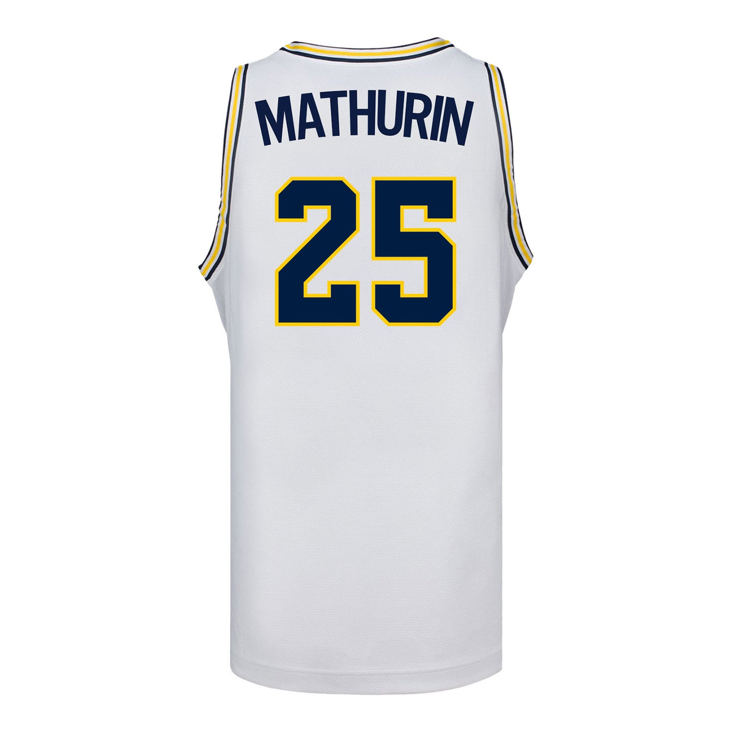 Michigan Wolverines #25 McKenzie Mathruin Student Athlete White Women's Basketball Jersey - Back View