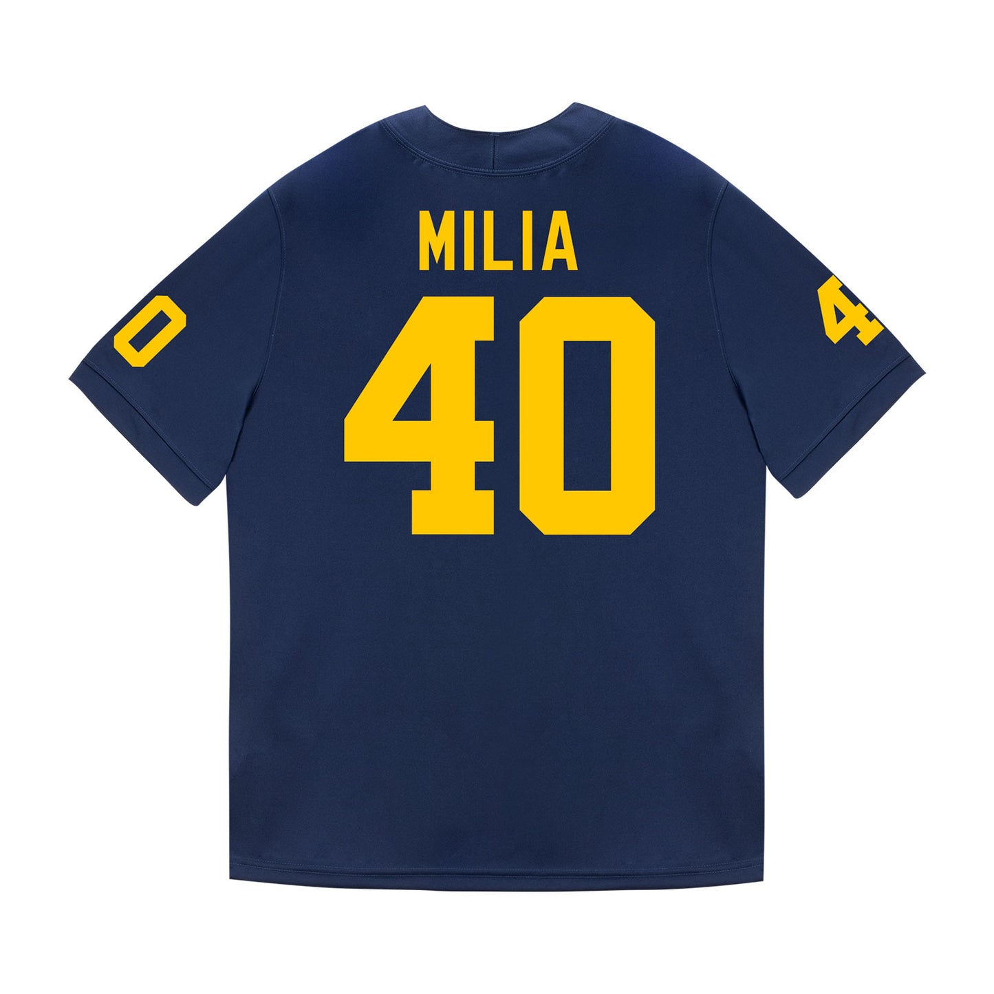 Michigan Wolverines #40 Rocco Milia Student Athlete Blue Football Jersey - Back View
