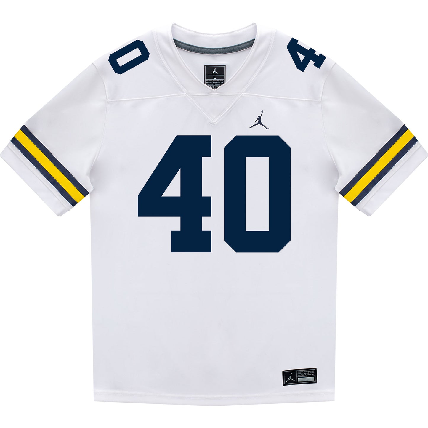 Michigan Wolverines #40 Rocco Milia Student Athlete White Football Jersey - Front View