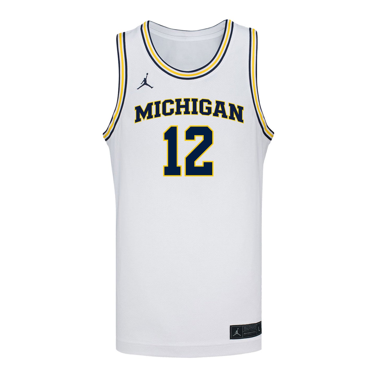Michigan Wolverines #12 Charley May Student Athlete White Basketball Jersey