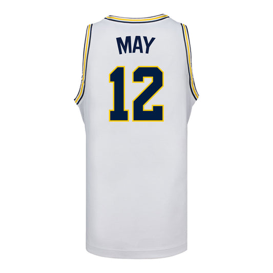 Michigan Wolverines #12 Charley May Student Athlete White Basketball Jersey