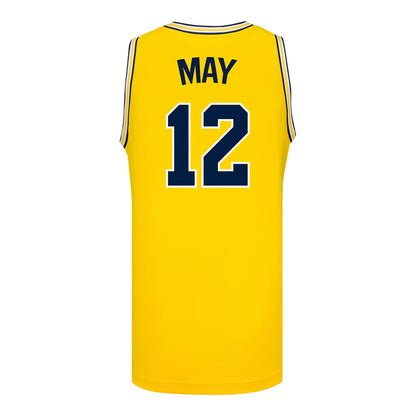 Michigan Wolverines #12 Charley May Student Athlete Maize Basketball Jersey