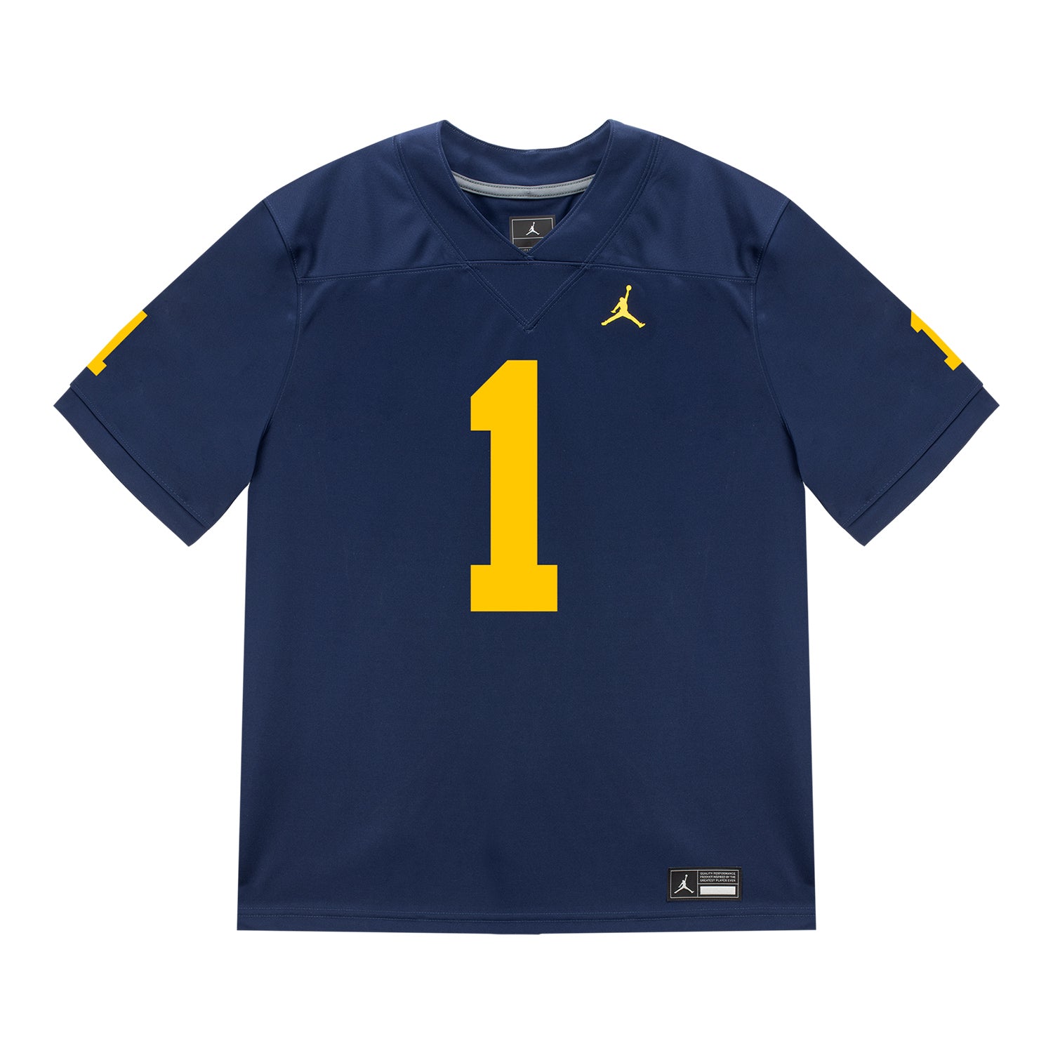 Michigan Wolverines #1 Rod Moore Student Athlete Blue Football Jersey - Front View