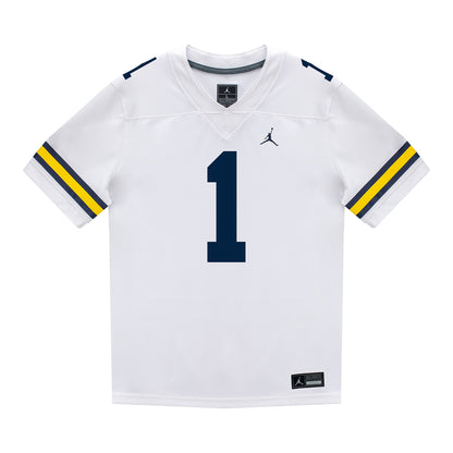 Michigan Wolverines #1 Rod Moore Student Athlete White Football Jersey