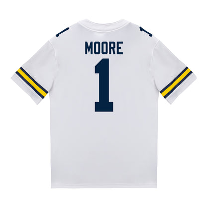 Michigan Wolverines #1 Rod Moore Student Athlete White Football Jersey