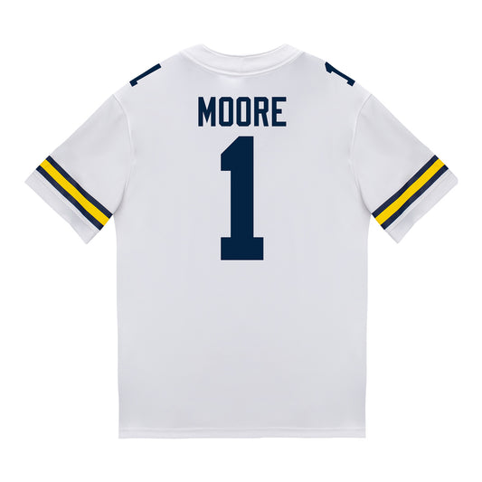Michigan Wolverines #1 Rod Moore Student Athlete White Football Jersey
