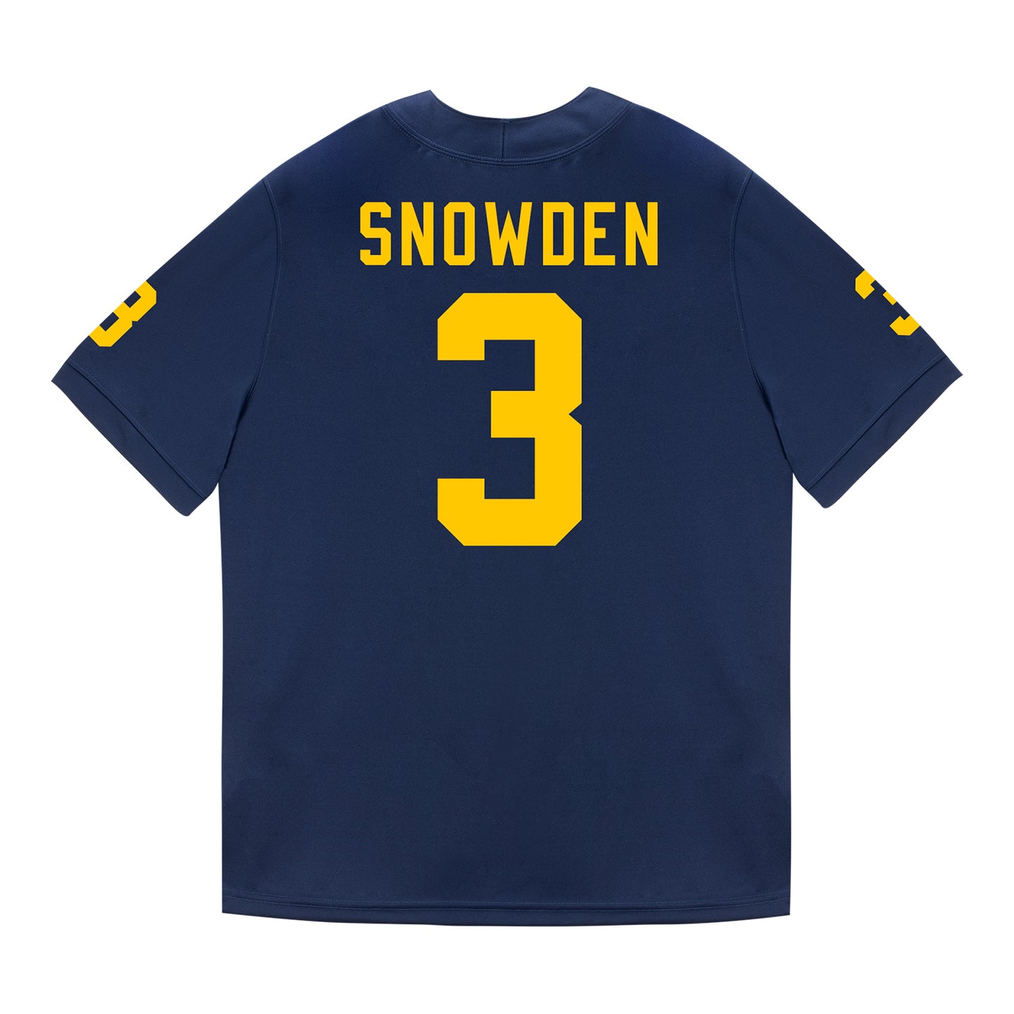 Michigan Wolverines #3 Smith Snowden Student Athlete Blue Football Jersey - Back View