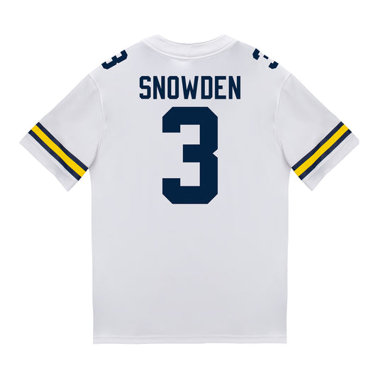 Michigan Wolverines #3 Smith Snowden Student Athlete White Football Jersey