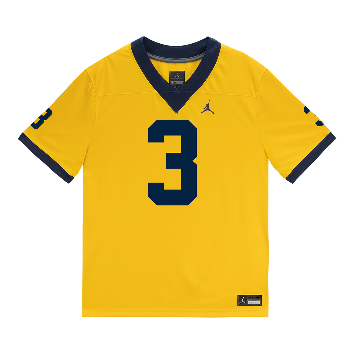 Michigan Wolverines #3 Smith Snowden Student Athlete Maize Football Jersey - Front View