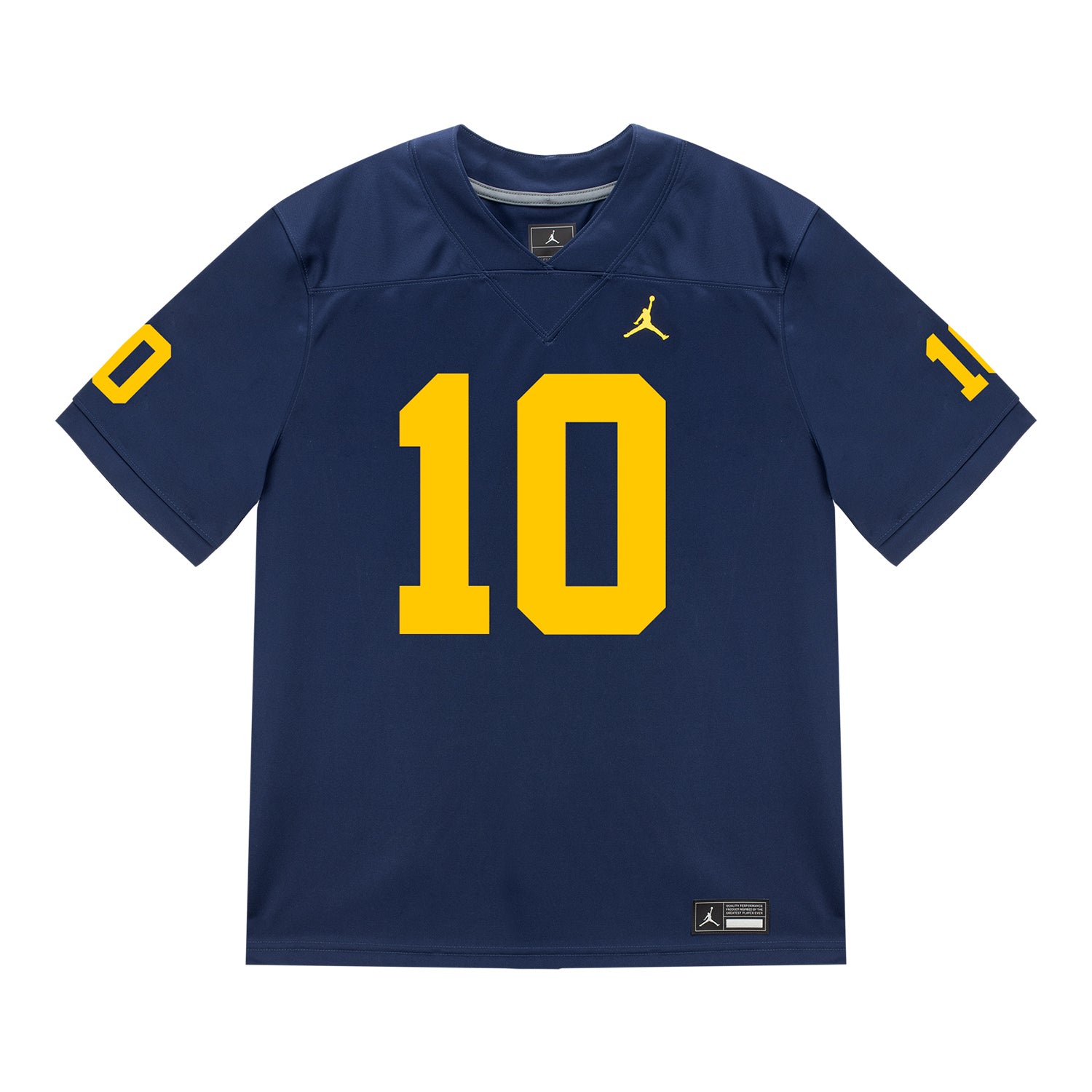 Michigan Wolverines #10 Jaime Ffrench Student Athlete Blue Football Jersey - Front View