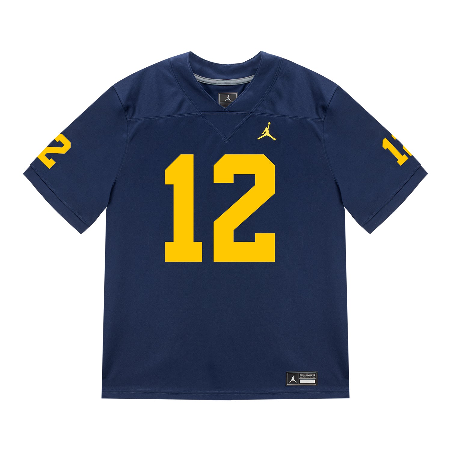 Michigan Wolverines #12 Salesi Moa Student Athlete Blue Football Jersey - Front View