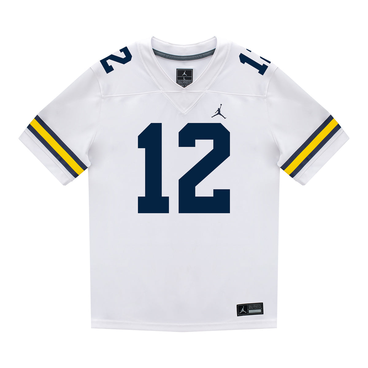 Michigan Wolverines #12 Salesi Moa Student Athlete White Football Jersey - Front View