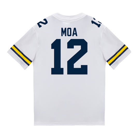 Michigan Wolverines #12 Salesi Moa Student Athlete White Football Jersey