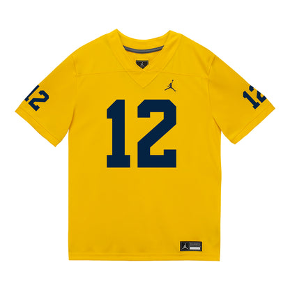 Michigan Wolverines #12 Salesi Moa Student Athlete Maize Football Jersey