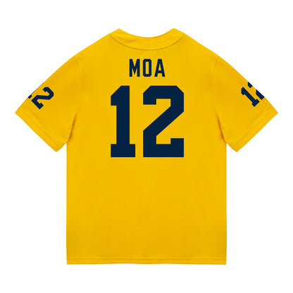 Michigan Wolverines #12 Salesi Moa Student Athlete Maize Football Jersey